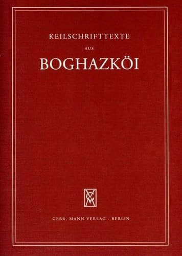 Textfunde von Büyükkale aus den Jahren 1955-1959