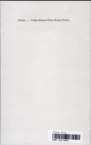 Volker Brauns Hinze-Kunze-Texte von der Produktivität der Widersprüche