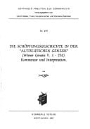 Die Schöpfungsgeschichte in der "Altdeutschen Genesis" (Wiener Genesis V. 1-231): Kommentar und Interpretation