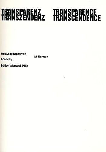 Transparenz, Transzendenz (German Edition)