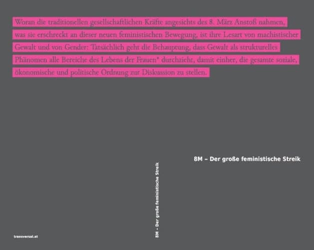 8M - der große feministische Streik Konstellationen des 8. März