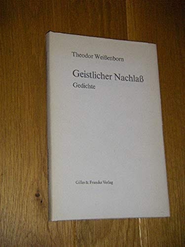 Geistlicher Nachlass Gedichte