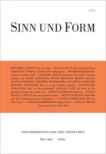 SINN UND FORM 2/2022 - Beiträge zur Literatur