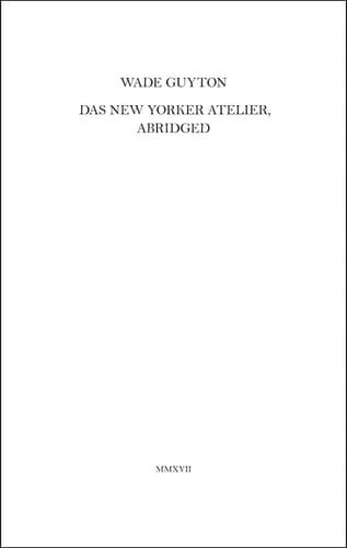 Wade Guyton: Das New Yorker Atelier, Abridged