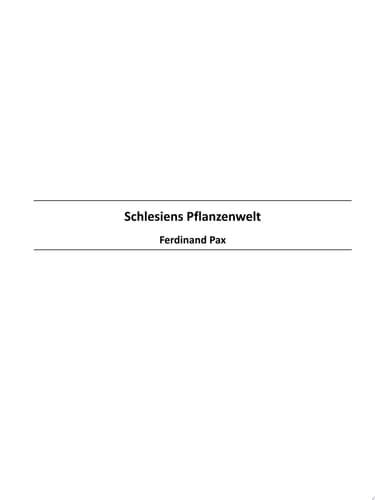 Schlesiens Pflanzenwelt