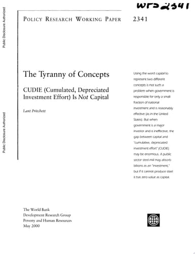 The Tyranny of Concepts CUDIE (Cumulated, Depreciated Investment Effort) Is Not Capital