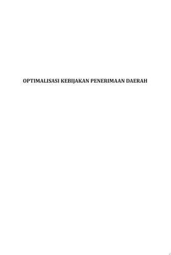Optimalisasi Kebijakan Penerimaan Daerah