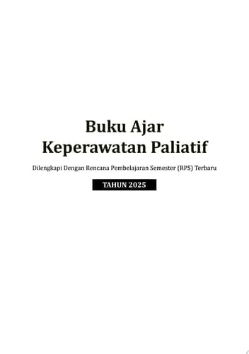 Buku Ajar Keperawatan Paliatif