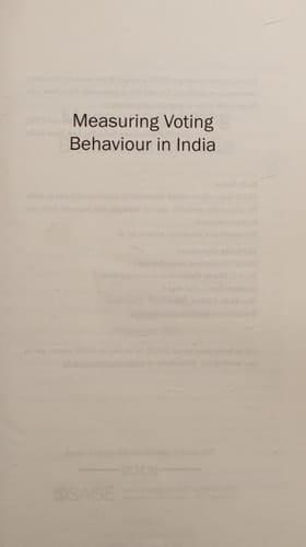 Measuring Voting Behaviour in India