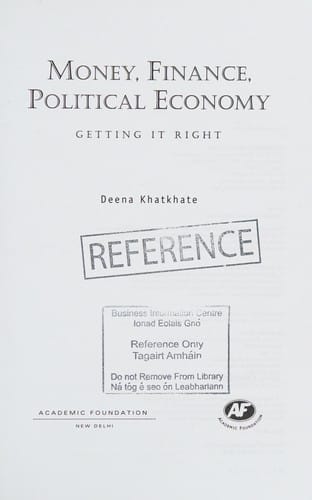 Money, finance, political economy: getting it right
