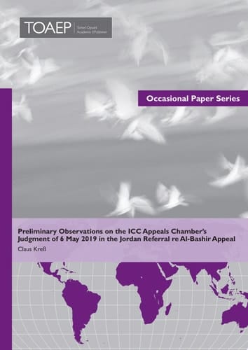 Preliminary Observations on the ICC Appeals Chamber’s Judgment of 6 May 2019 in the Jordan Referral re Al-Bashir Appeal