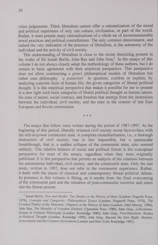 From Communism to Liberalism: Essays on the Individual and Civil Society