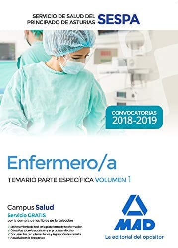 Enfermero/a del Servicio de Salud del Principado de Asturias (SESPA). Temario Parte Específica Volumen 1 (Spanish Edition)
