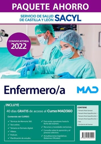Paquete Ahorro Enfermero/a del Servicio de Salud de Castilla y León (SACYL). . Ahorra 35 € (incluye