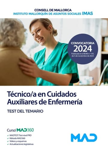 Técnico/a en Cuidados Auxiliares de Enfermería del Instituto Mallorquín de Asuntos Sociales, (IMAS). Test del temario