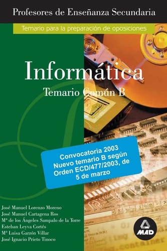 Informatica. Temario B. Profesores de Educacion Secundaria Ebook