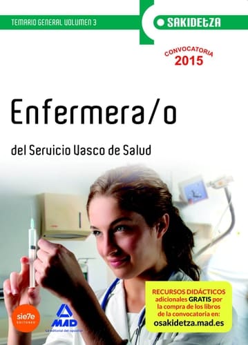 Enfermera-o de Osakidetza Sevicio Vasco de Salud Temario general Volumen III