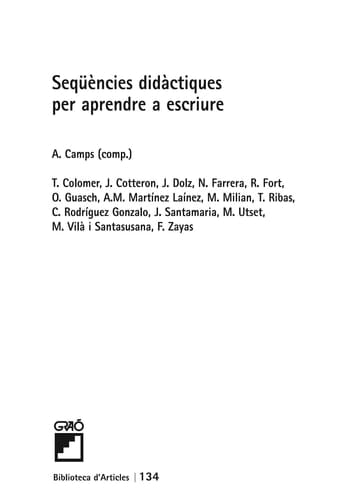 Seqüències didàctiques per aprendre a escriure