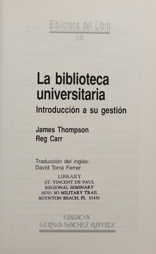 La biblioteca universitaria introducción a su gestión