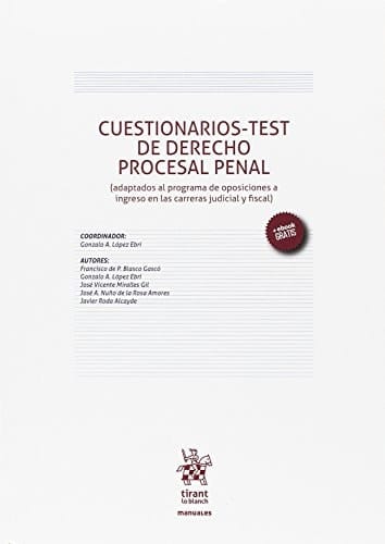 Cuestionarios-test de derecho procesal penal (adaptados al programa de oposiciones a ingreso en las carreras judicial y fiscal)