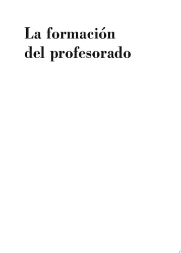 La formación del profesorado Proyectos de formación en centros educativos