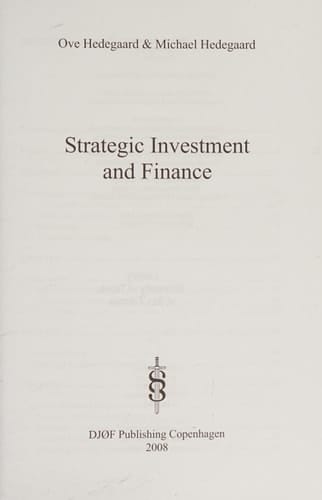 Strategic Investment and Finance