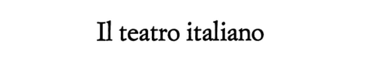 Il teatro italiano