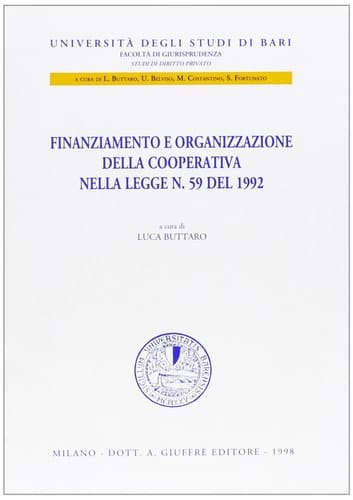 Finanziamento e organizzazione della cooperativa nella Legge n. 59 del 1992