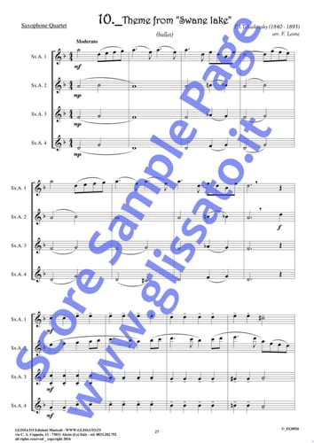 Eb Alto Sax 1 part of "10 Romantic Pieces" for Alto Saxophone Quartet easy for beginners/intermediate