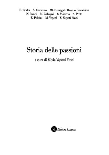 Storia delle passioni (Storia e società) (Italian Edition)