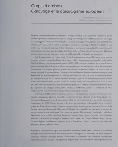 Corps et ombres Caravage et le caravagisme européen