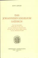 Das Johannesevangelium Saïdisch Text der Handschrift PPalau Rib. Inv.-Nr.183 mit den Varianten der Handschriften 813 und 814 der Chester Beatty Library und der Handschrift M 569