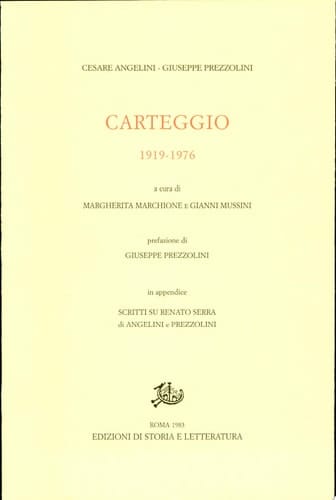 Carteggio, 1919-1976