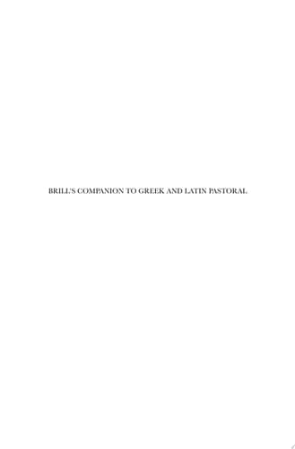 Brill's Companion to Greek and Latin Pastoral
