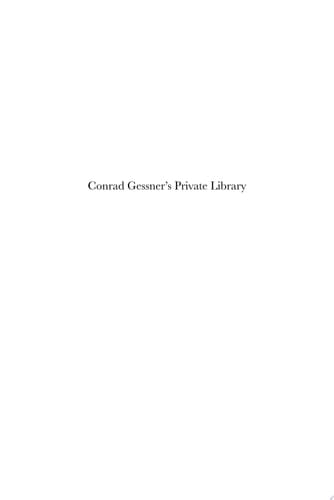 Conrad Gessner's Private Library