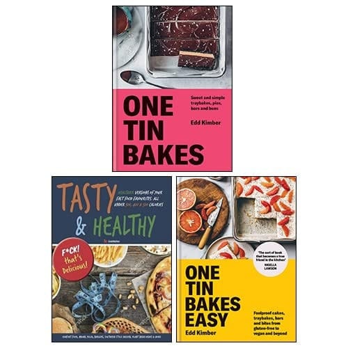 One Tin Bakes Easy [Hardcover] & One Tin Bakes [Hardcover] By Edd Kimber, Tasty & Healthy: F*ck That's Delicious By CookNation 3 Books Collection Set