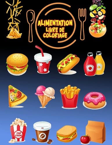 Alimentation Livre de coloriage Livre d'activités pour les enfants