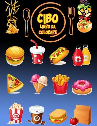 Libro da colorare del cibo Libro di attività per bambini