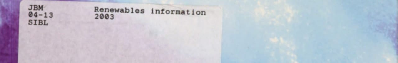 Renewables Information 2003