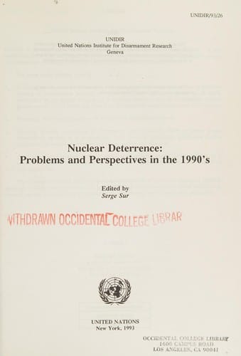 Nuclear Deterrence Problems and Perspectives in the 1990'S/E.G.V.93.0.16