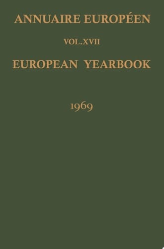 Annuaire Européen / European Yearbook