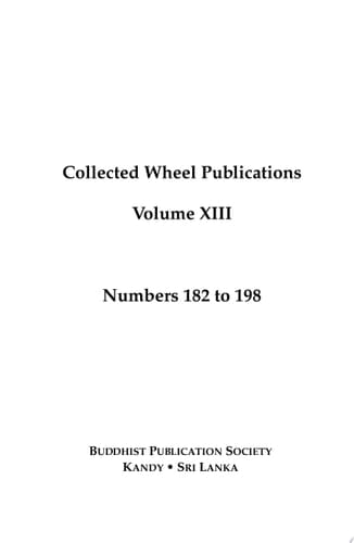 Collected Wheel Publications Volume XIII Numbers 182–198