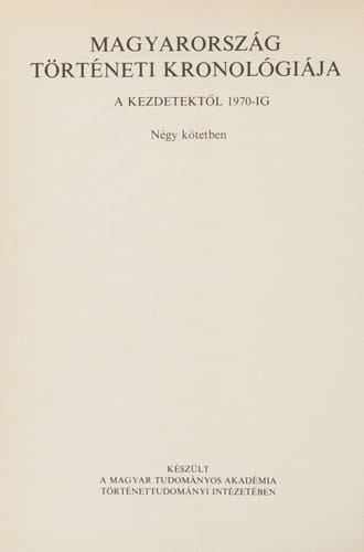 Magyarország történeti kronológiája 1848-1944. Köt. 3