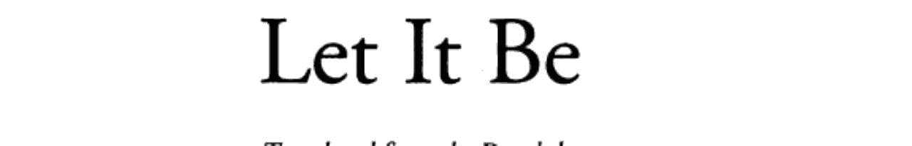 Let it be