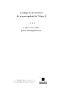 Catálogo de documentos de la municipalidad de Tlalpan (Colección Catálogos. Serie Tlalpan) (Spanish Edition)