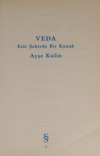 Veda: 1918-1924 Esir Şehirde Bir Konak (Turkish Edition)