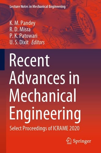 Recent Advances in Mechanical Engineering Select Proceedings of ICRAME 2020