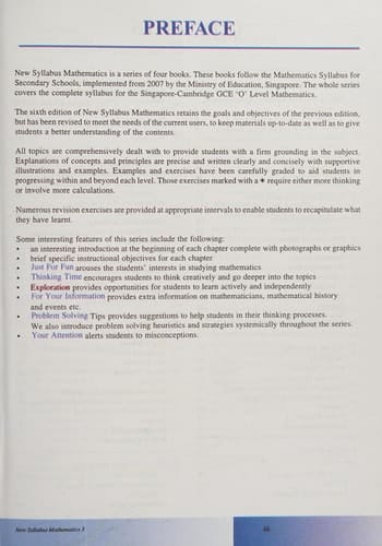 New Syllabus Mathematics Textbook 3 6th Edition