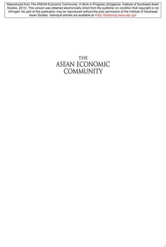 The ASEAN Economic Community A Work in Progress