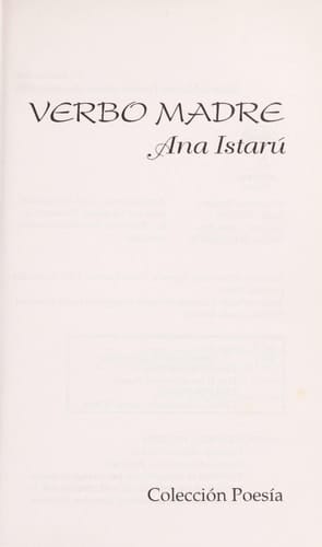 Verbo madre (Colección Poesía) (Spanish Edition)